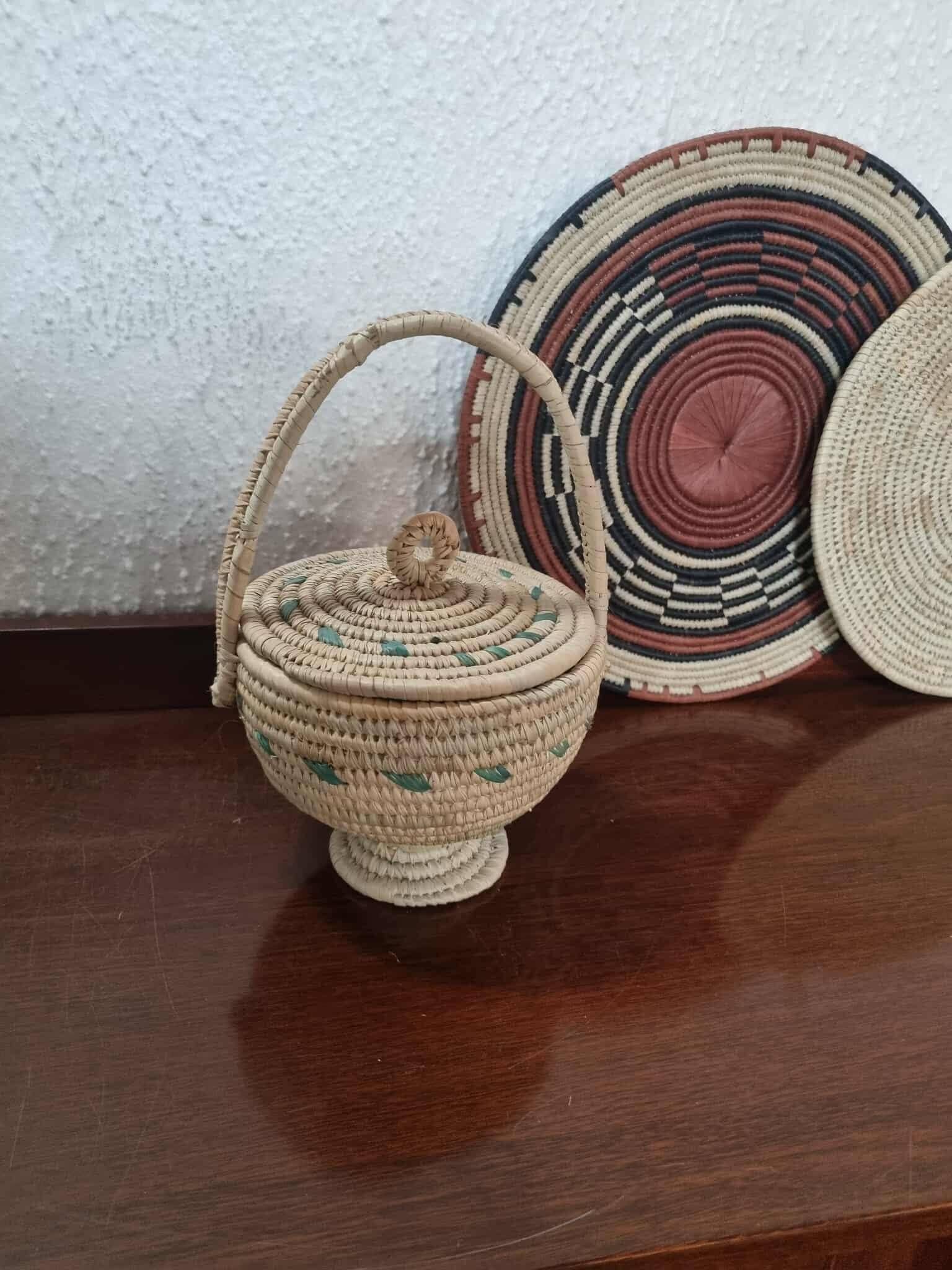 Set of 3 Woven African Baskets – Fulani Mbeedu from Cameroon
