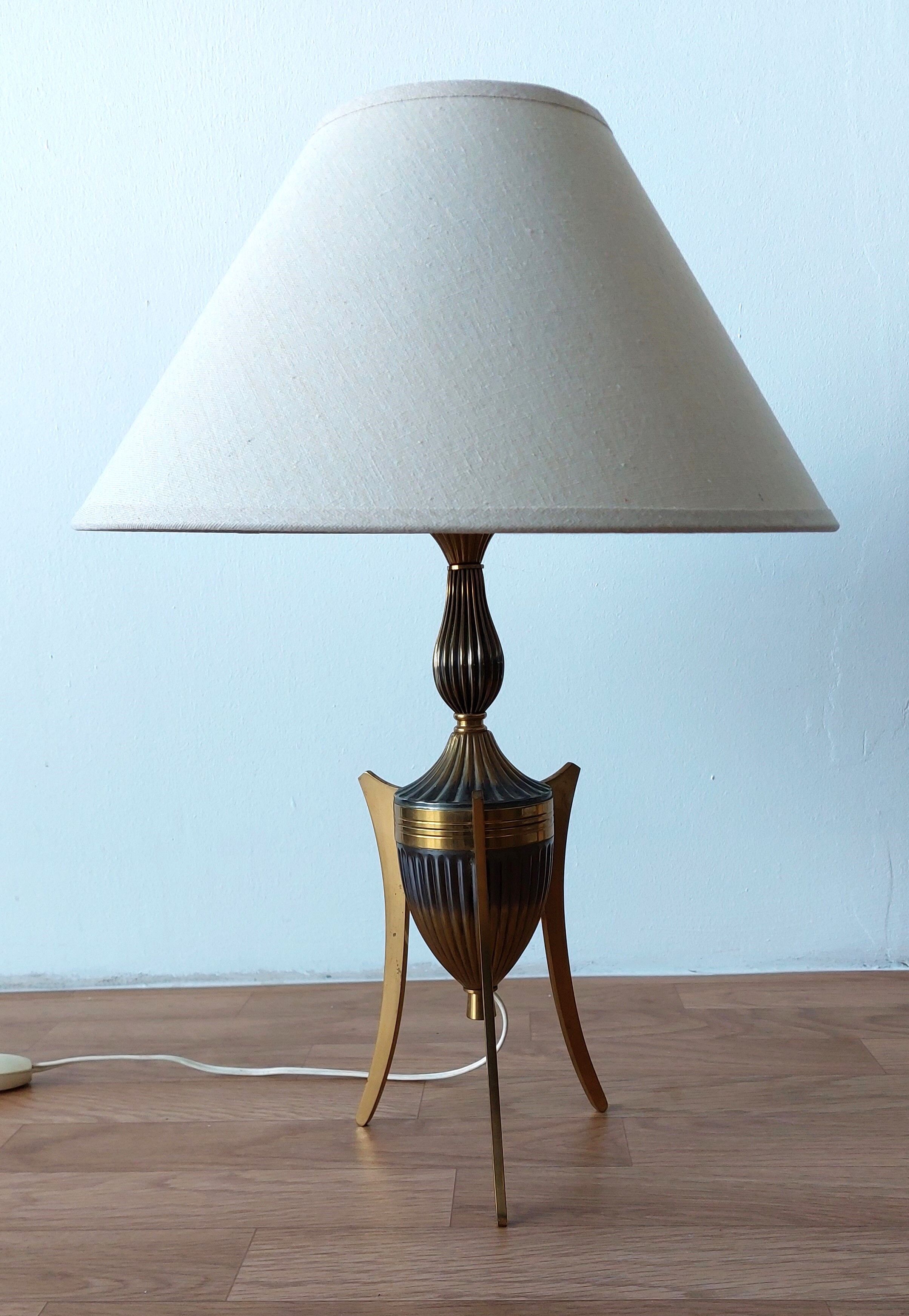 Lamp in gold and silver brass 1950.