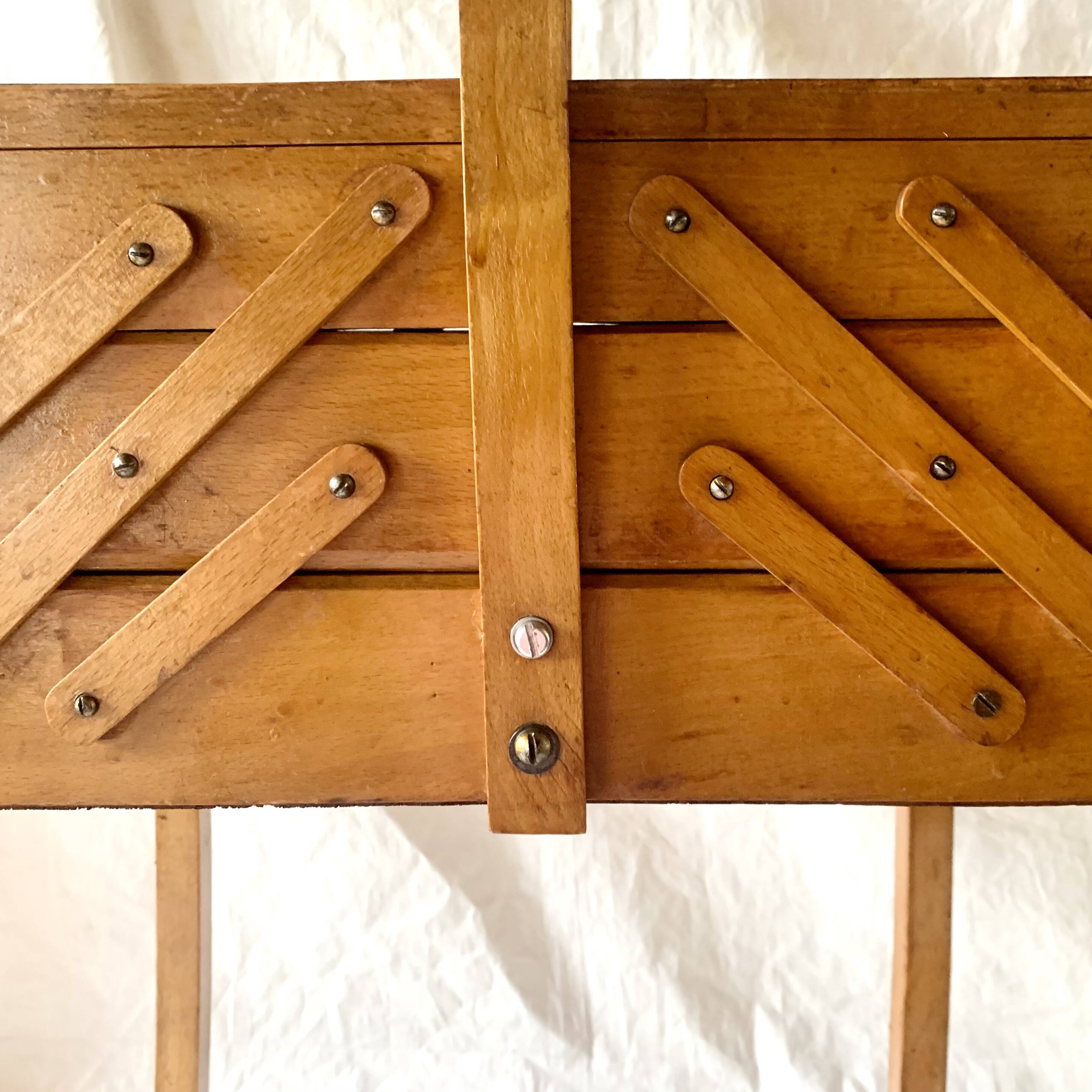 Old large wooden worker - Torck sewing box