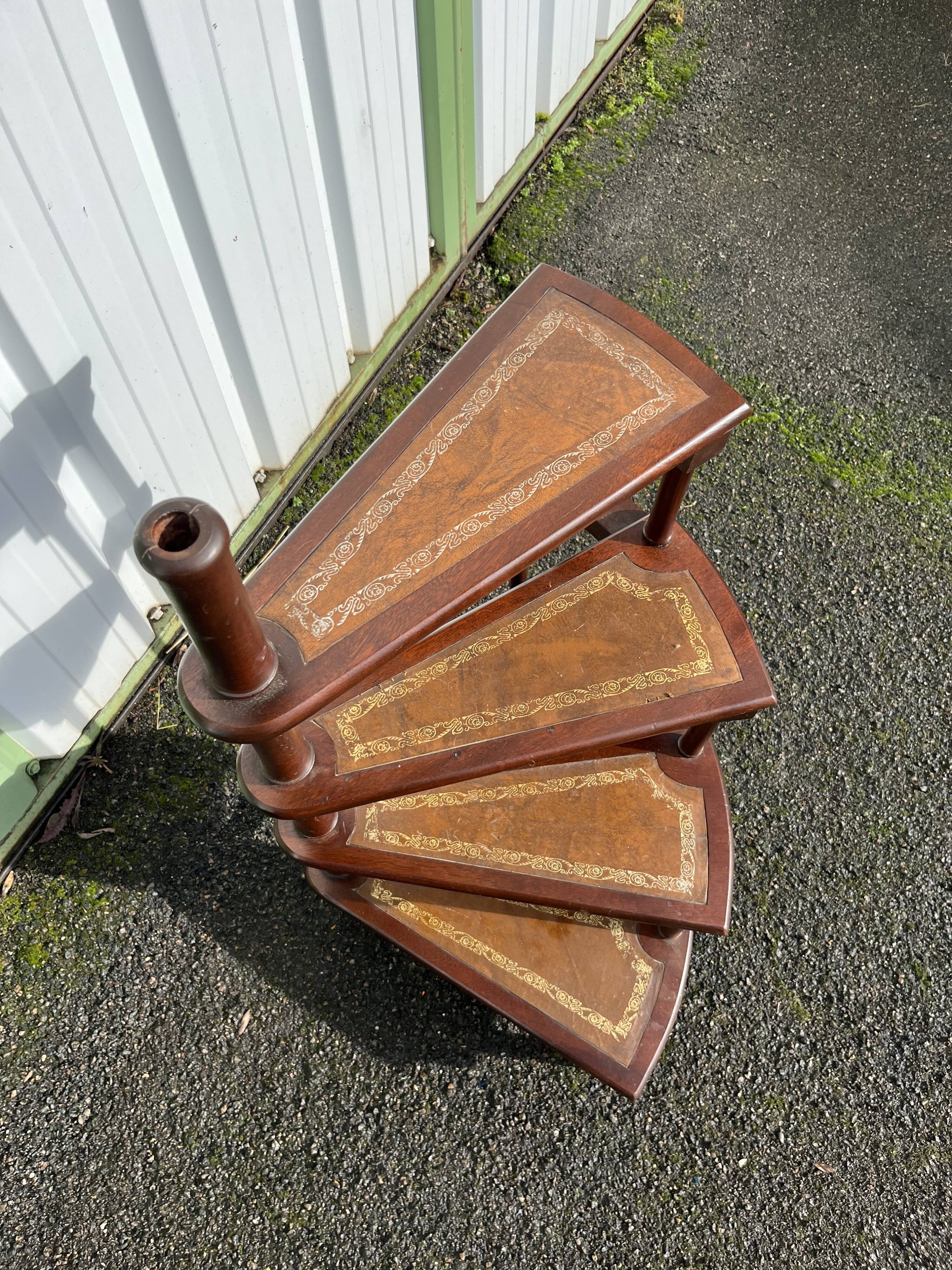 Victorian Leather Library Staircase, England