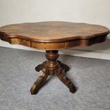 Violin table Pedestal table Napoleon III in walnut