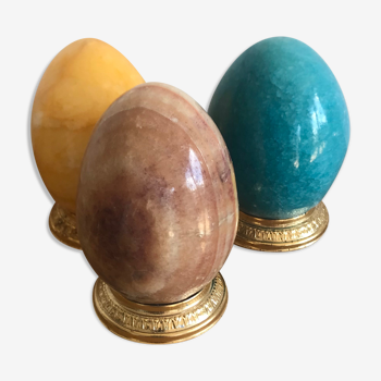 Set of 3 eggs in onyx