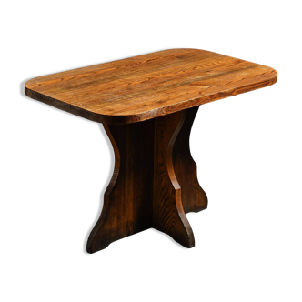 Solid wood dining table, French Alps, around 1970.