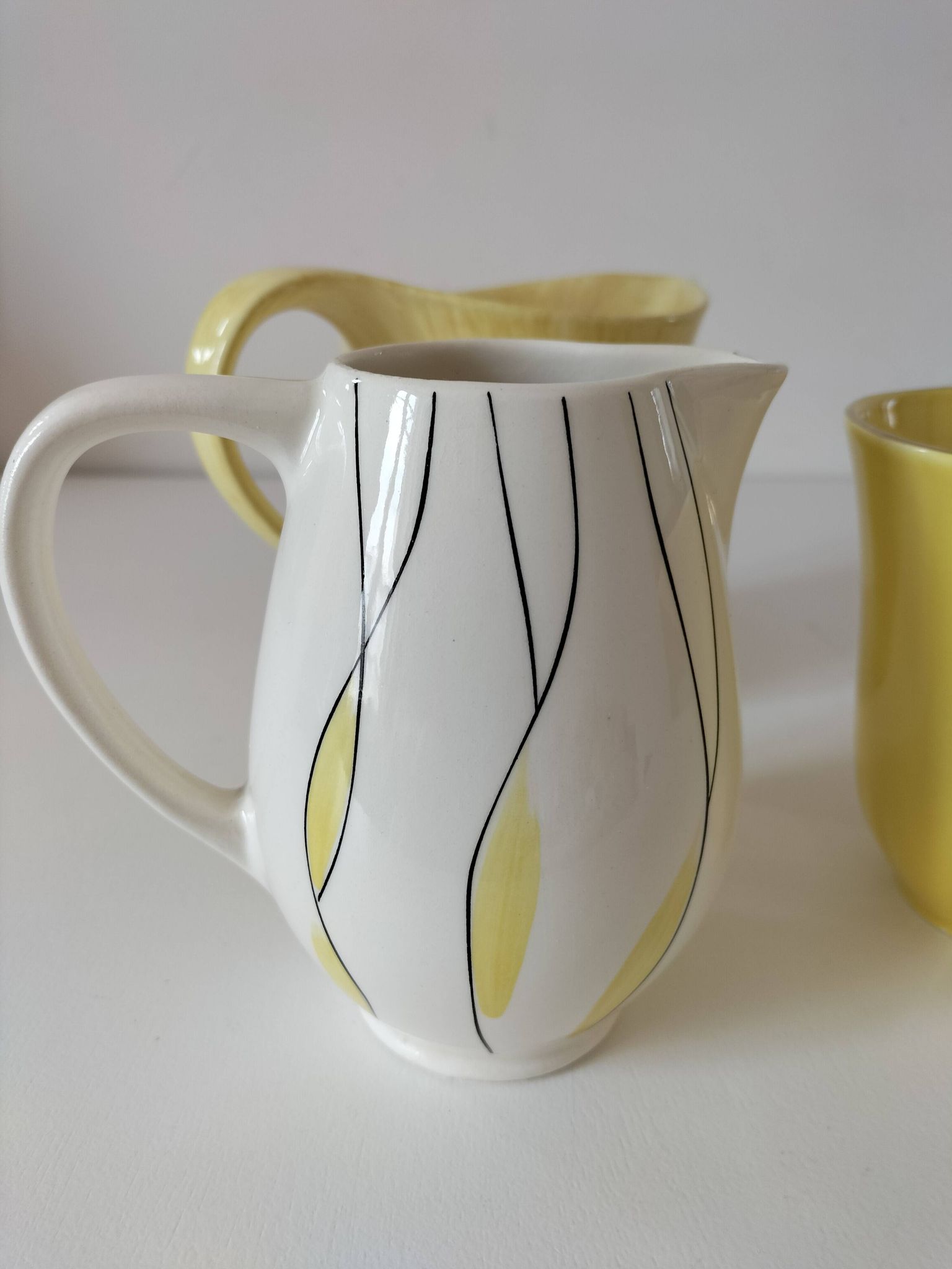 Set of three Salins Clair de Lune Panama vintage jugs.