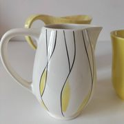 Set of three Salins Clair de Lune Panama vintage jugs.