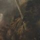 Ancient painting on a religious subject, miracle of Moses, 17th-18th century.