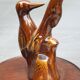 Vase soliflore pic-vert glazed brown earthenware