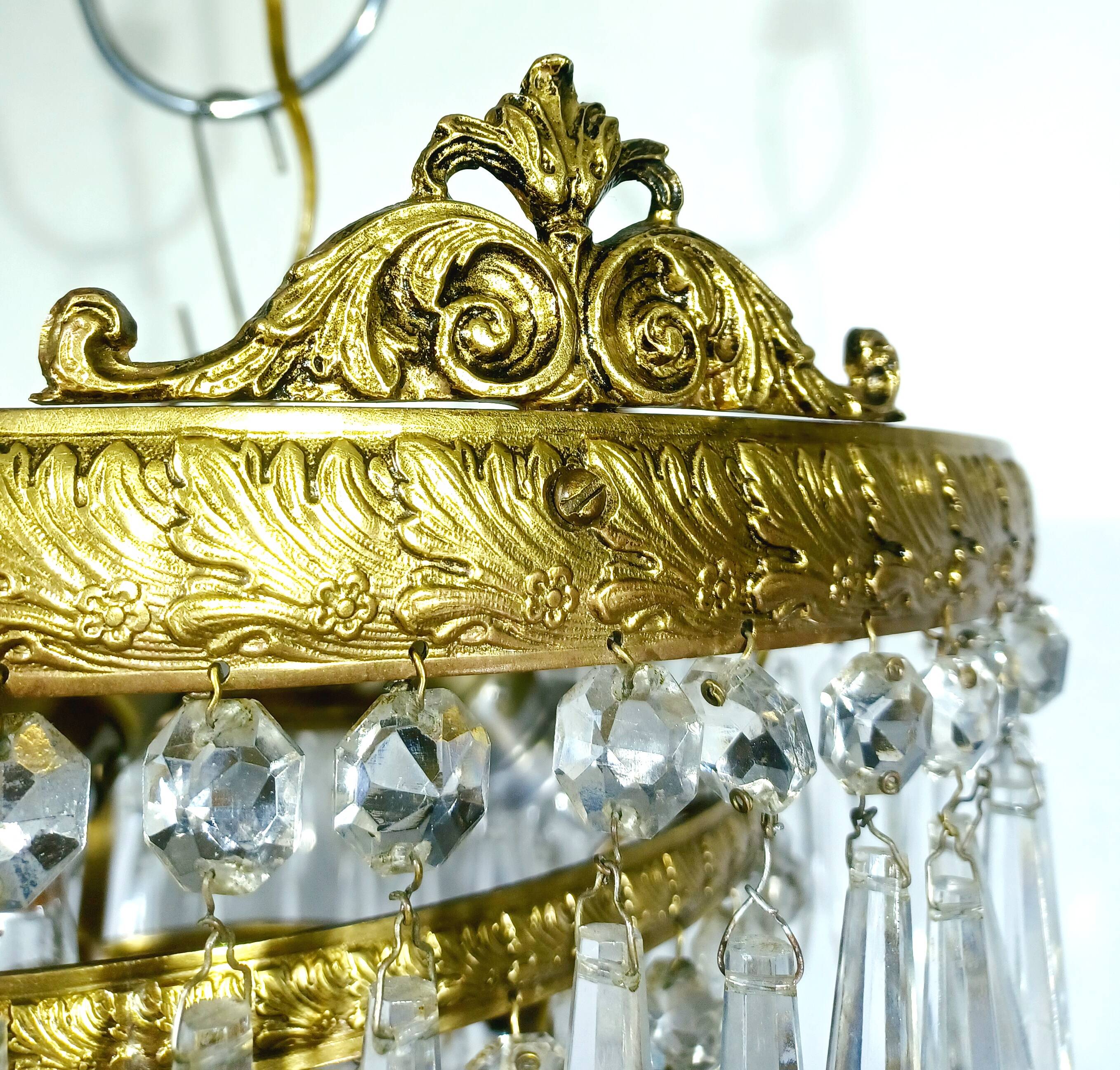 Plafonnier 3 lumières bronze cristal