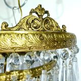 3-light bronze crystal ceiling light