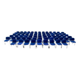 Set of 20 blue DSC 106 chairs by Giancarlo Piretti for Castelli.