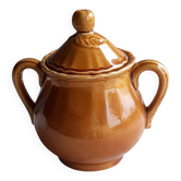 Sucrier vintage en faïence de Lunéville couleur Terracotta