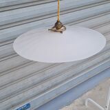 Large white opaline pendant light