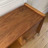 Vintage bedside table, 60s Scandinavian style compass feet