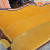 Louis XV style sofa in yellow velvet
