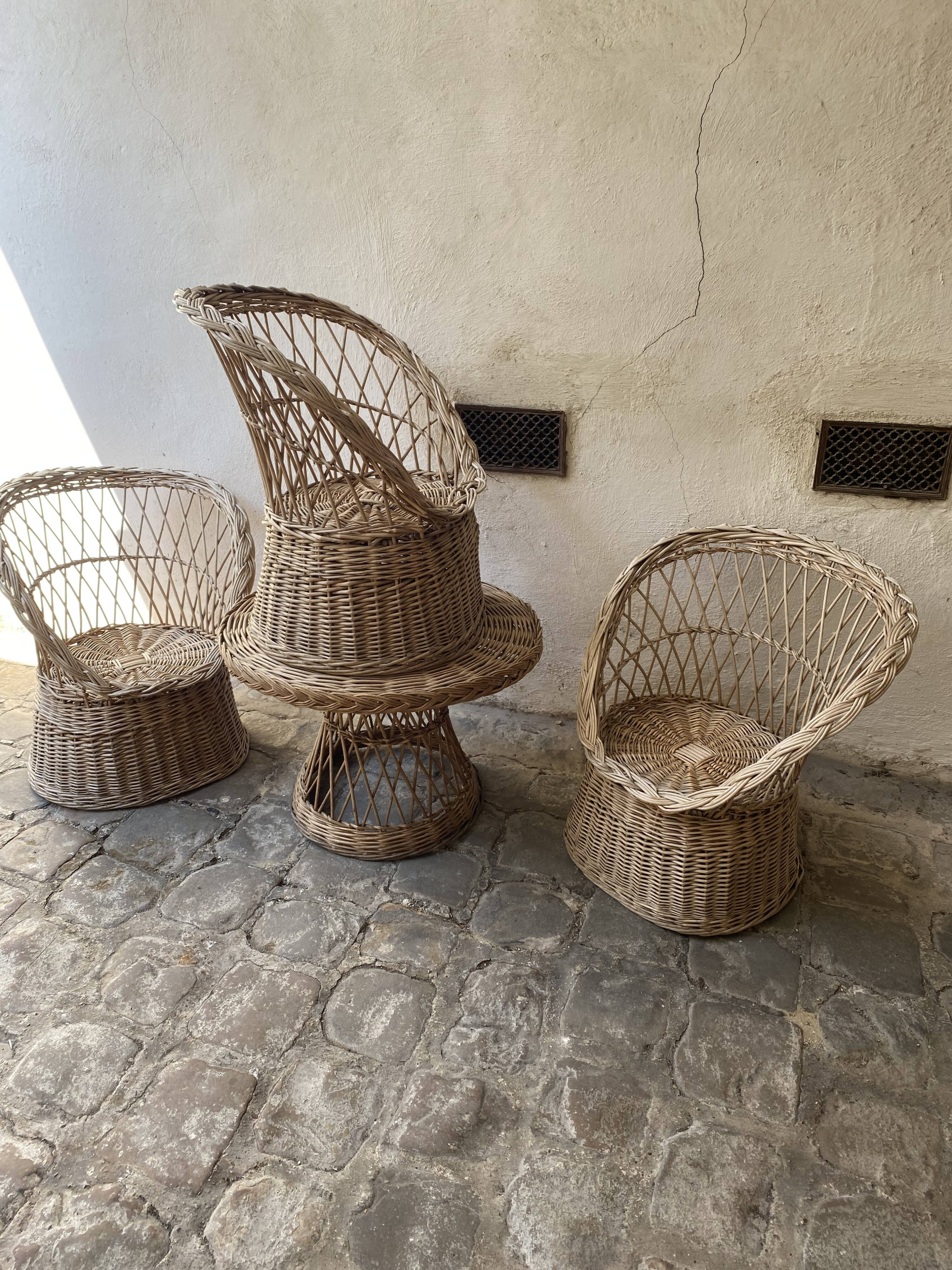 Rattan garden furniture / winter garden / 4 pieces