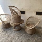 Rattan garden furniture / winter garden / 4 pieces