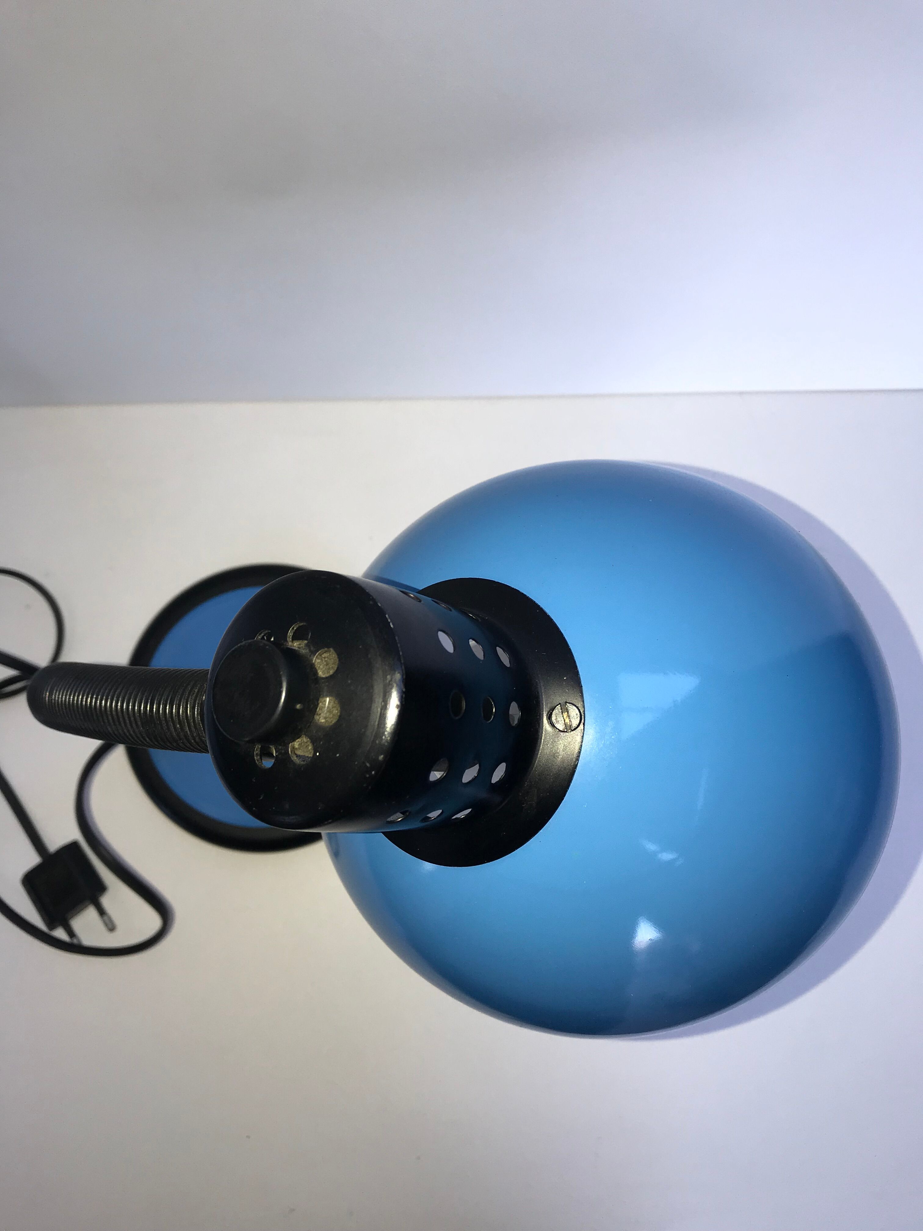 Blue and black desk lamp
