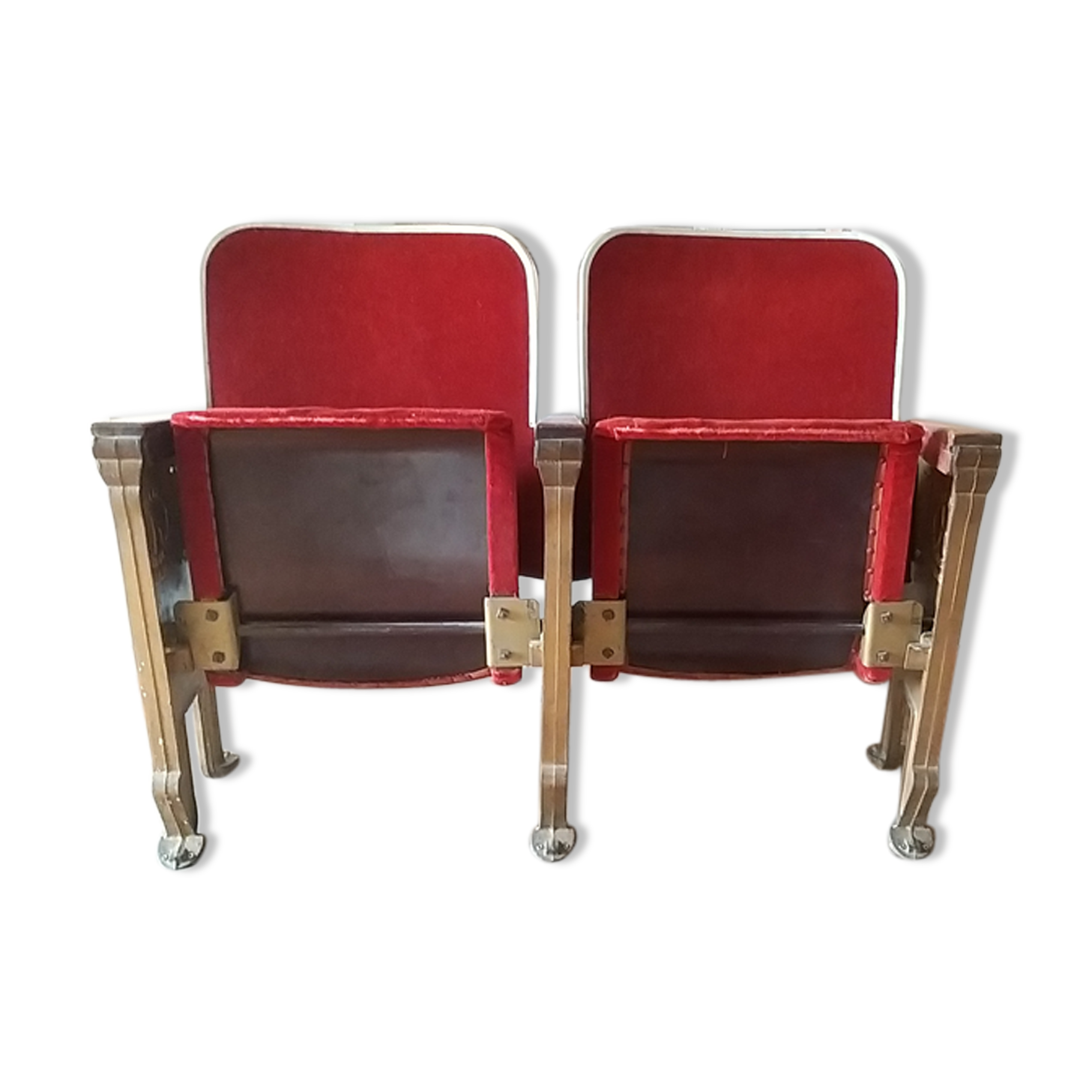 Pair of 1950s Fischel movie chairs