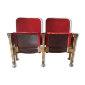 Pair of 1950s Fischel movie chairs