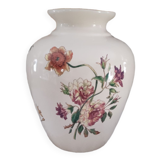 Lunéville vase France purple iris decoration