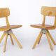 Pair of Vintage Casala Swivel Chairs, 1970s German Industrial Beechwood
