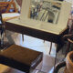 Coiffeuse vintage 1970 velours marron