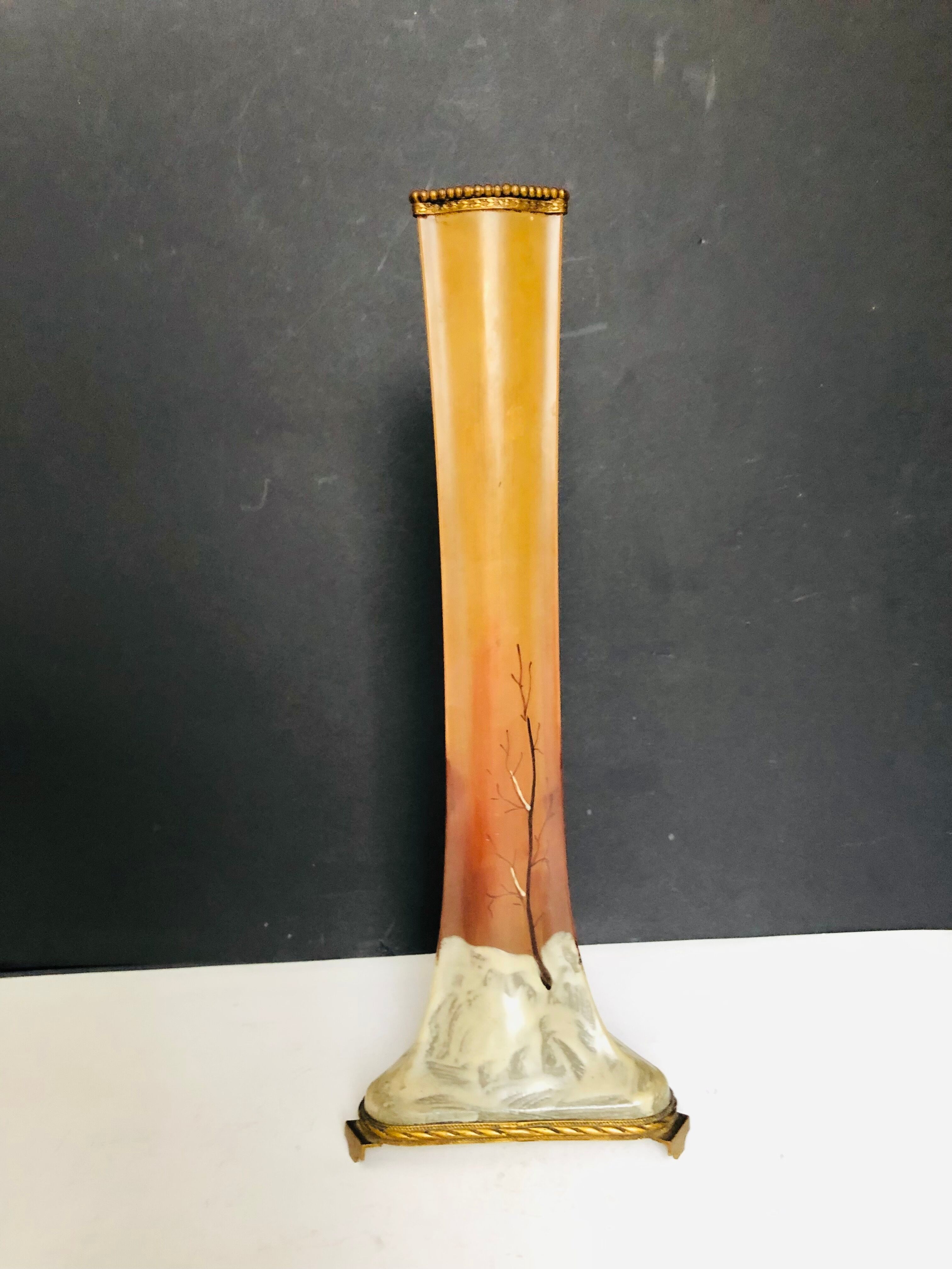 Art Nouveau vase in enamelled glass