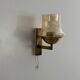 Yellow glass and brass wall light from the mid-century, 1960, Germany.