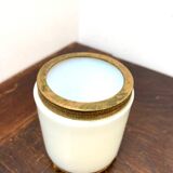 Opaline and brass pot