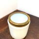 Opaline and brass pot