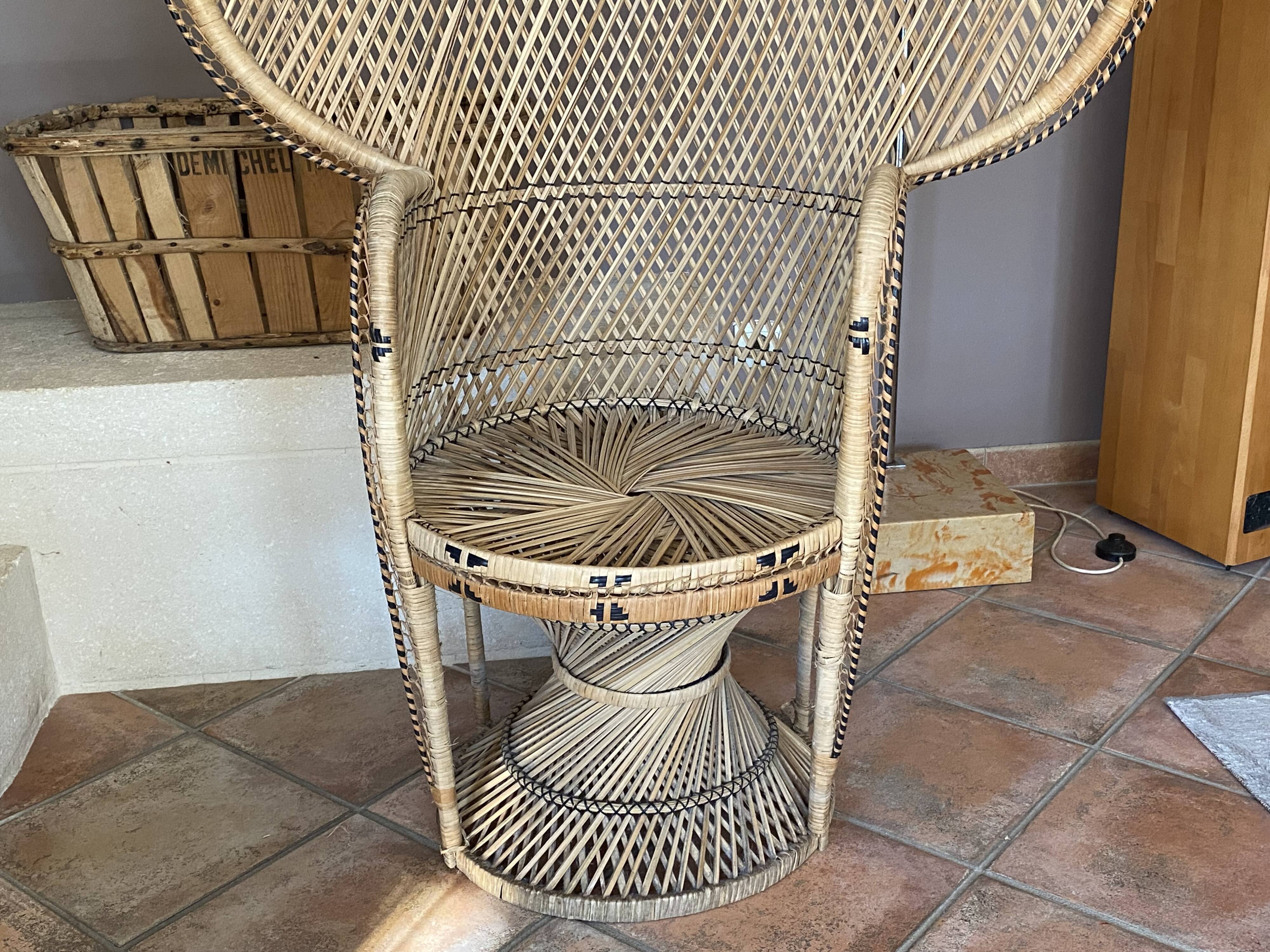 Emmanuelle armchair, 1970, braided rattan