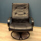 Modern armchair in black leather Gota Mobler