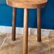 Ancien tabouret de traite tripode
