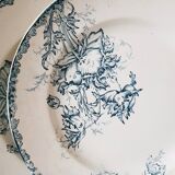 Set of 3 plates old blue poppy A.Lebacqz model and M.Bouchart