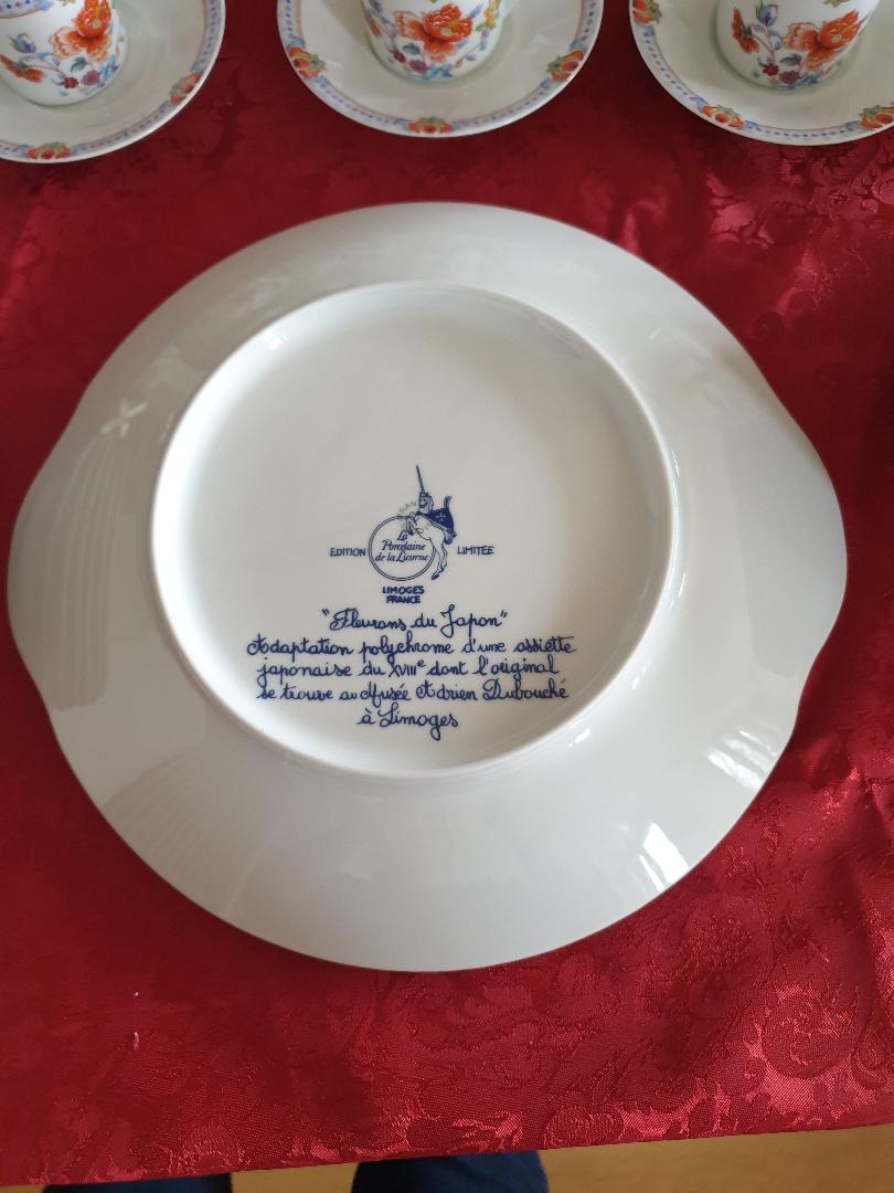 dessert service of limoges, porcelain of the Unicorn, limited edition 2500 copies
