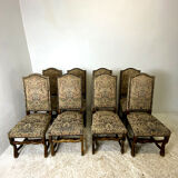 Set of 8 Louis XIII style chairs