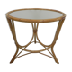 Bamboo coffee table with round glass top