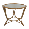 Table basse en bambou avec plateau rond en verre