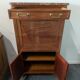Secretary with a drop-leaf in Louis XVI style made of mahogany and royal red marble.