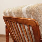 Vintage armchair in safari beige, 1965 mid-century modern design.