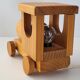 Vintage 1970 pine locomotive lamp