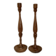 Pair of large wooden candlesticks