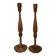 Pair of large wooden candlesticks