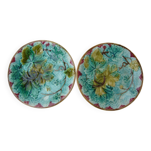2 Assiettes à feuilles