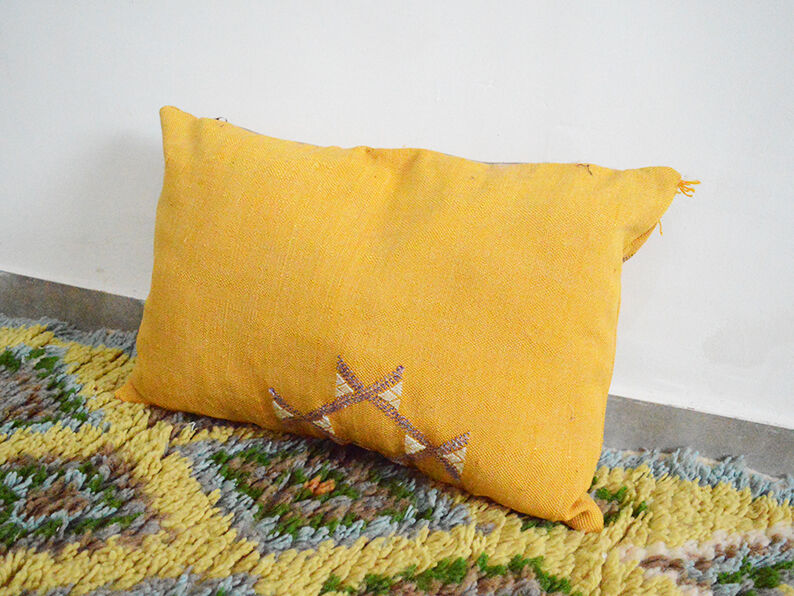 Moroccan cactus silk pillow
