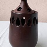 Signed stoneware tealight candle holder