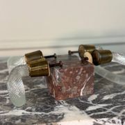 Pair of Murano glass and brass handles, Venice circa 1930