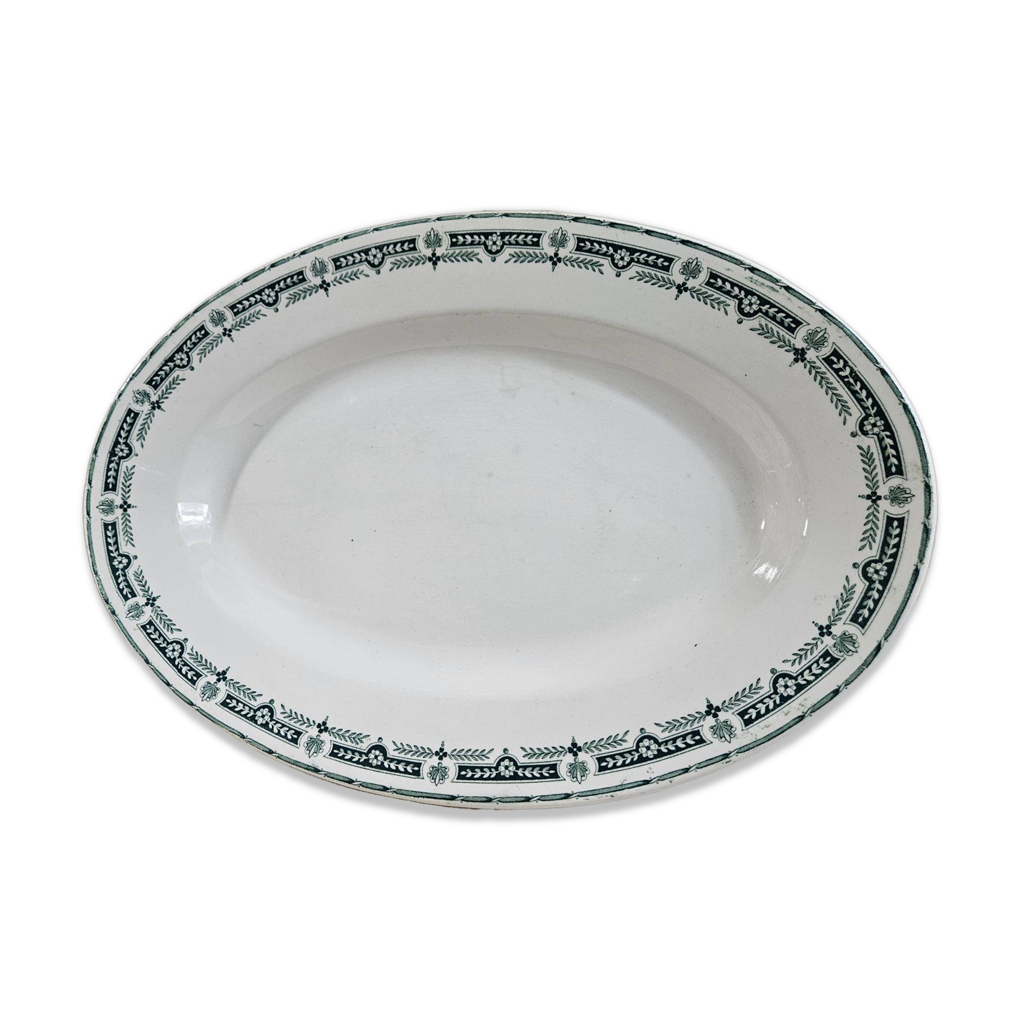 Oval Longwy earthenware dish