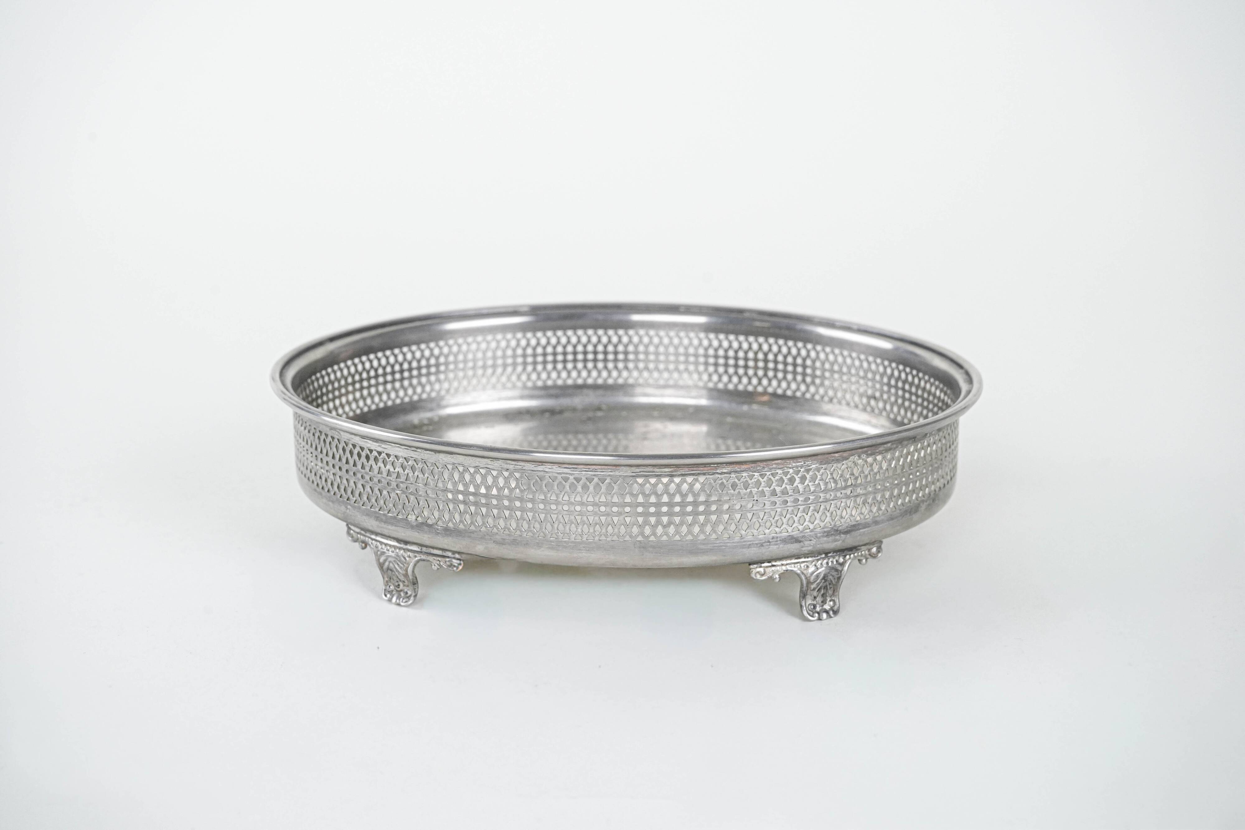 Plateau en argent, design italien, années 1970, fabriqué en Italie