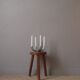 candle holder candlestick candelabra in aluminum silver metal Scandinavian decorative object